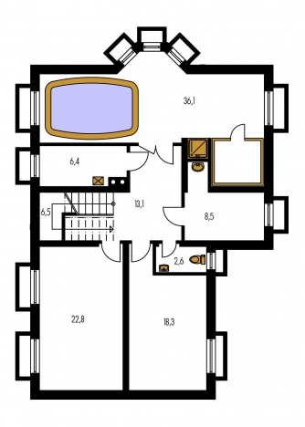 Mirror image | Floor plan of basement - ELEGANT 121